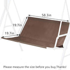 Swing Seat Cover Replacement, 600D Thickened Oxford Waterproof Chair Bench Replacement Cover Outdoor for 2/3 Seat Patio Garden Swing Chair(Coffee, XXL - 58.3x19.7x19.7in)