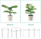 24 Pack Plant Support Stake, Half Round Metal Garden Plant Stake, Green Plant Support Ring, Border Support with Plant Lables & Plant Clips for Outdoor Indoor Plants, Vegetable, Flowers