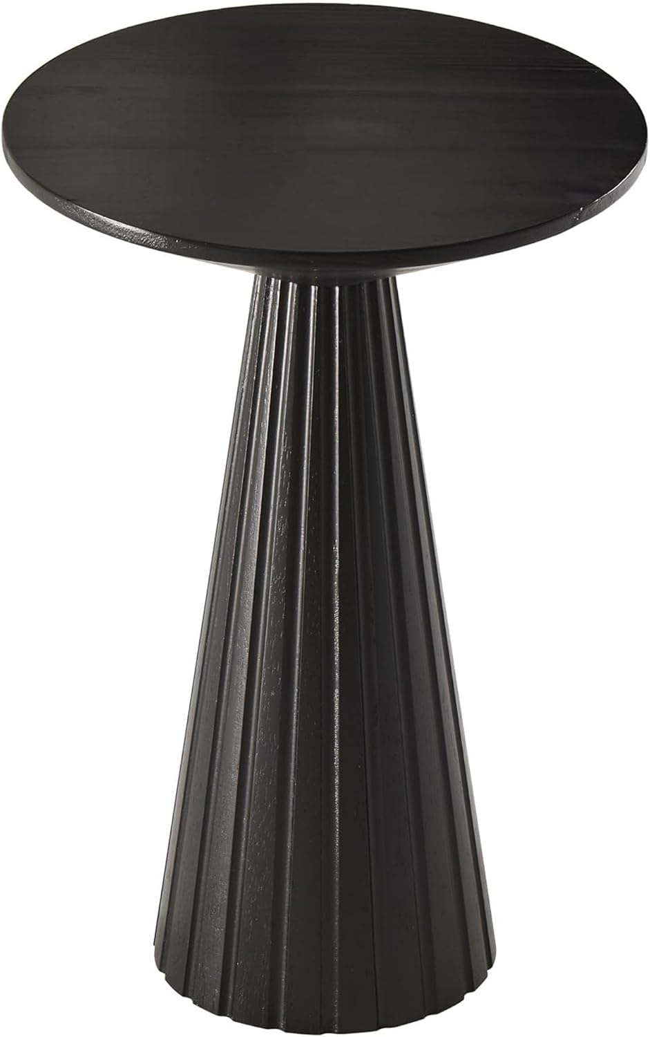 COZAYH Pedestal Small Drink Table Round Martini Table Wood Plant Stand End Table for Small Space Living Room, Bedroom, Black