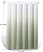 Sage Green Shower Curtains for Bathroom, Ombre Textured Fabric Shower Curtain Set, Hotel Spa Luxury with 12 Hooks, Machine Washable, Decorative Bathroom Curtain 72 x 72