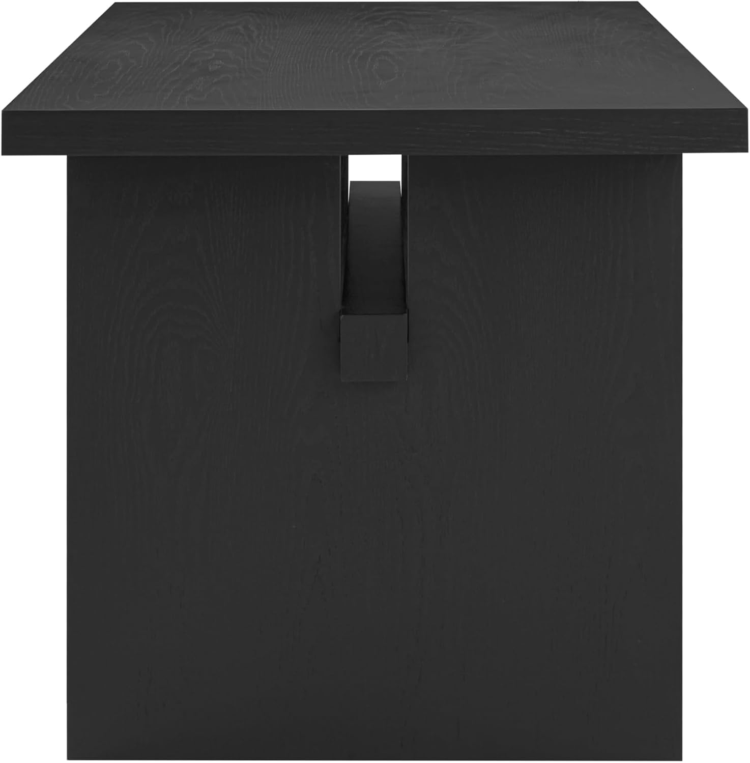 Nathan James Briggs Modern Dining Table for 6, Small Rectangle, 6-Person Black, Solid Wood in Black Oak