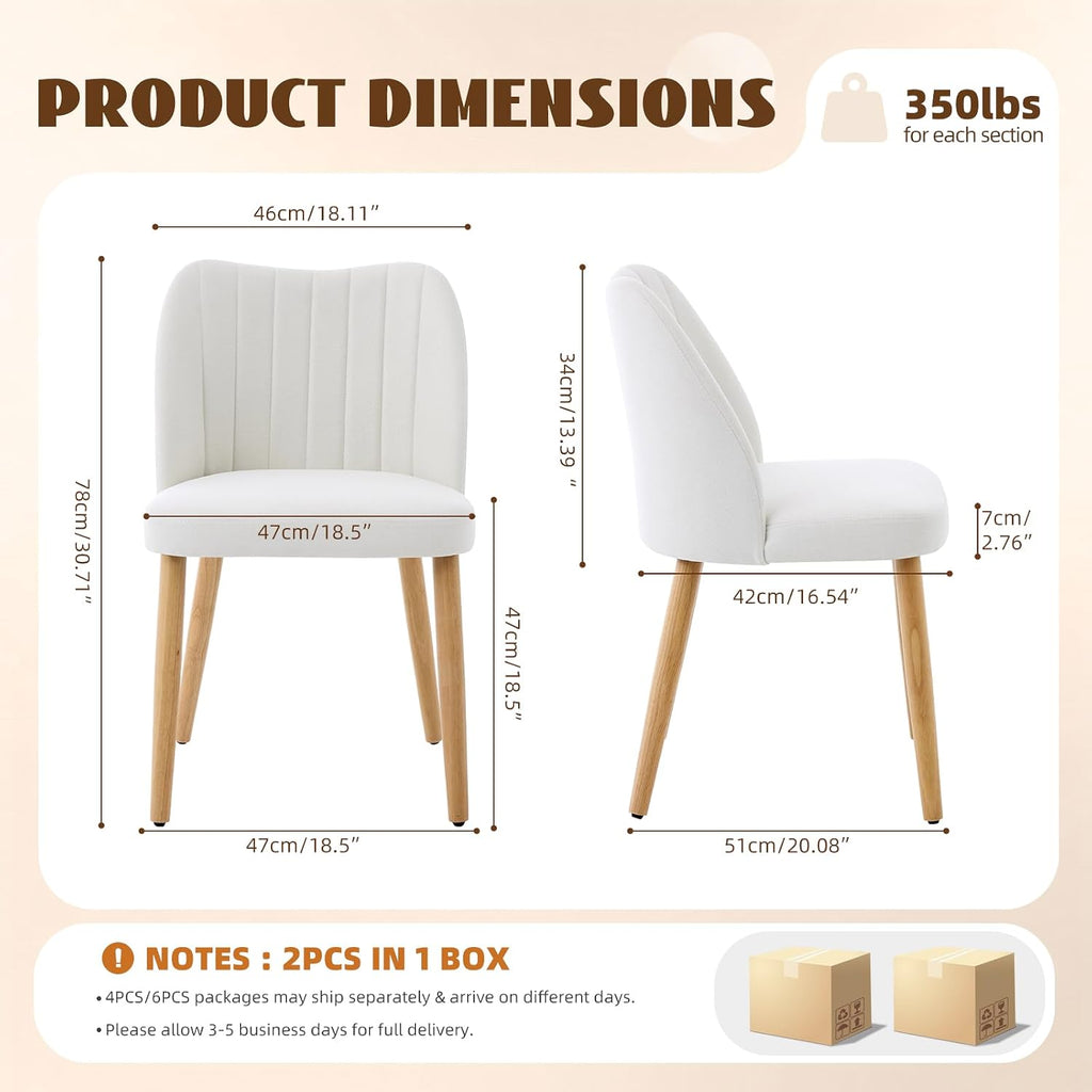 GarveeHome Dining Chairs Set of 4 with Cozy Backrest/Wooden Legs | Dining Chairs Set of 4 with Cozy Backrest/ Wooden Legs No tools Needed