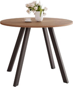Zerifevni 34.6'' Round Dining Table Mid Century Modern Small Round Coffee Table, Saving Space (Walnut Table)