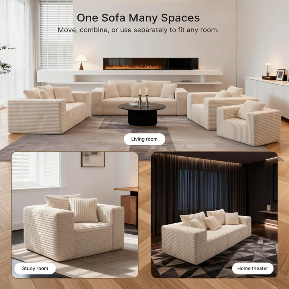 Sofa Chair Memory Foam Reading Couch with Pillow Floor Lounger No Assembly