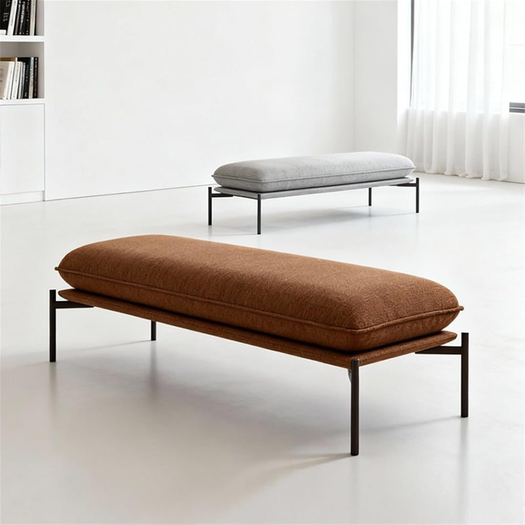 Modern Stainless Steel Bed end Bench Bedroom Rest Clothing Store Entryway(Medium)