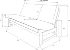 Kodiak Furniture Aspen Futon Set with Reclaim Mocha Finish, Oregon Trail Saddle Mattress, Full