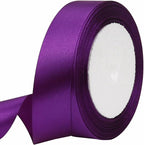 Purple Solid Satin Ribbon 1 Inch 25 Yards Solid Polyester Fabric Ribbon for Gift Wrapping Wedding Christmas Baby Shower Birthday Party Decoration Handmade Immortal Flower Craft