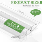 Tandefio 12 Pcs 4 ft Polycarbonate Greenhouse Panels H Connectors Fits 6 mm Polycarbonate Panels Clear Roofing Greenhouse Accessories