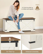 Hzuaneri 47" Farmhouse Storage Chest and Bench | 59 Gal | 330lb Seat | FSC Wood | Soft-Close Hinges | Storage for Bedroom, Living Room, Entryway | Easy Assembly | SB12114X