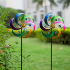 DREAMYSOUL 2 Packs Metal Wind Spinners Outdoor, Colorful Pinwheels for Yard and Garden, Kinetic Wind Spinner & Sculpture