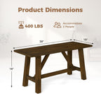 GOFLAME 38” Wood Dining Bench Set of 2, Farmhouse Entryway Bench with Rubber Wood Frame, Shoe Changing Bench Seat, End of Bed Bench for Hallway, Kitchen, Dining Room, Bedroom, 400 LBS Weight Capacity