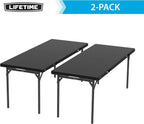 Lifetime 6-Foot Fold in Half Table, 2-Pack, Commercial, Black