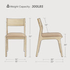 Watson & Whitely Wood Dining Chairs Set of 2, Modern Leather Upholstered Kitchen Chairs with Ergonomic Curved Backrest and Solid Wood Frame, Farmhouse Chairs for Dining Room, Living Room, Camel