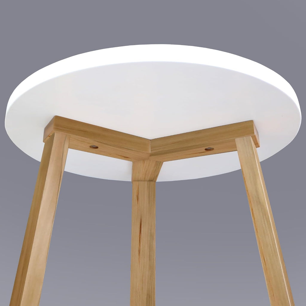 Tripod 16" W Round Side Modern Table with Solid American Hardwood Legs, Natural