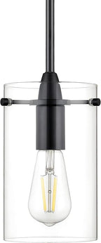 Black Pendant Lights Kitchen Island - Medium Clear Glass Pendant Light Fixture