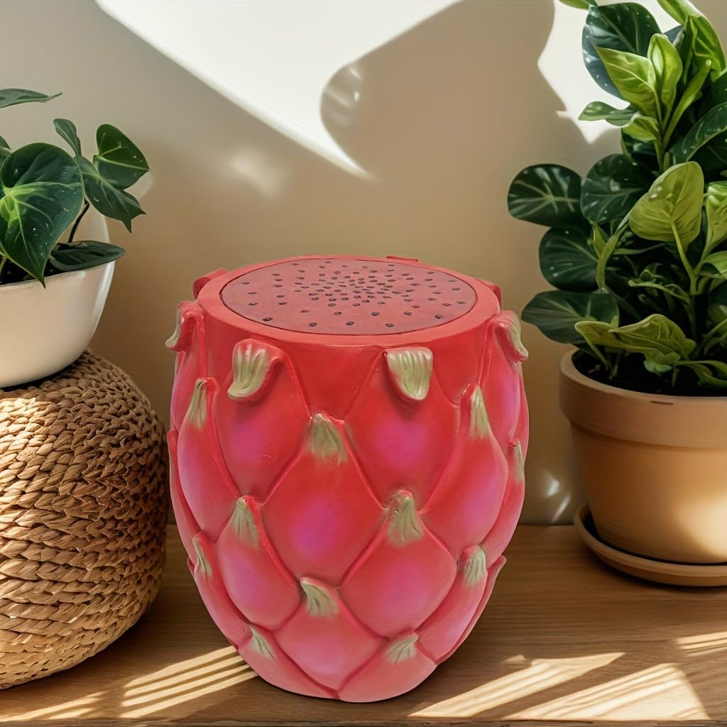 Fruit-Inspired Stool,End Table:Multi-Functional Furniture–as Seating,Stylish Side Table,Home Decor Plant Stand (Red Dragon, Inches, 13.78, Inches, 11.80, Inches, 11.80)