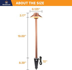 Brass Path Lights Copper, Low Voltage LED Landscape Pathway Lights, 12V Outdoor Waterproof Landscape Lighting(Hat) for Walkway Driveway Garden Yard Without G4 Bulb