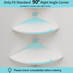 Corner Shelf, White Solid Oak Wood Floating Corner Shelves Wall Mount Round End Floating Speaker Rack Display Shelf for Small Plant Photo Frame (White, 7in)