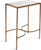 Kate and Laurel Catriona Modern Glam Metal Skinny Side Table, 19 x 11 x 24, Gold, Rectangular Slim Living Room End Table with Unique Geometric Base for Use as Bedroom Accent or Entryway Decor