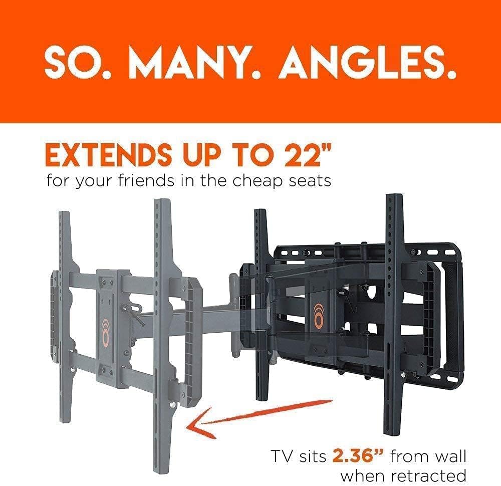 ECHOGEAR Full Motion TV Mount & in Wall TV Cable Hider Bundle - Mount TVs Up to 90" & Conceal The Wires Behind The Wall