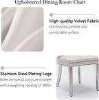36" Luxury Silver Glass Dining Room Table Set for 4, 5-Piece Round Kitchen Dining Table Set with Cross Metal Legs and 4 Beige Velvet Upholstered Chairs, Glass Kitchen Table and Chairs Set
