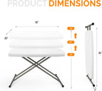 VINGLI Small Adjustable Folding Table, 13.8 in-28 in Height Personal Laptop TV Tray, HDPE Plastic Top with Steel Frame, 30 inch, White