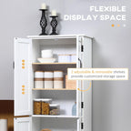 Farmhouse Kitchen Pantry Cabinet, 48.5" Tall Storage Organizer, White Cupboard