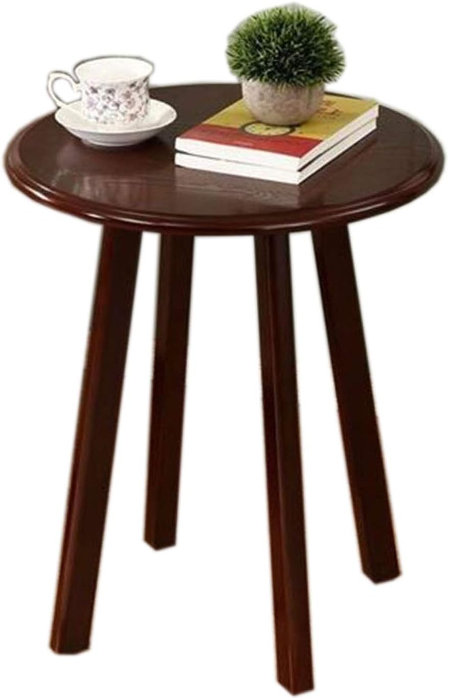 Telephone Table, Round Side Table,Sofa Coffee Table,American Wood Solid End Table,Telephone Side Table(Color:Dark Walnut,Size:23.6223.6223.62in)