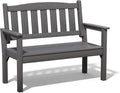 Psilvam 2-Person Outdoor Memorial Bench, All-Weather Poly Lumber Garden Bench, Rot-Resistant Outdoor Patio Bench for Park,Porch,and Church(Grey)