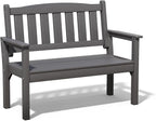 Psilvam 2-Person Outdoor Memorial Bench, All-Weather Poly Lumber Garden Bench, Rot-Resistant Outdoor Patio Bench for Park,Porch,and Church(Grey)