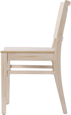 Flash Furniture Naples Commercial Solid Wood Dining Chair, Curved Backrest, Sturdy Mortise and Tenon Construction, Antique White
