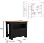 Kitchen Island Two Door Cabinet and Shelf with Multicolor | Ample storage with two doors and shelf for kitchen organization