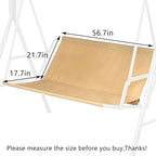 Swing Seat Cover Replacement, 600D Thickened Oxford Waterproof Chair Bench Cover for 2/3 Seat Patio Garden Swing Chair (Beige, XL - 56.7x21.7x17.7in)