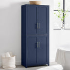HomeStock African Artistry Tall Kitchen Storage Pantry - Navy Finish