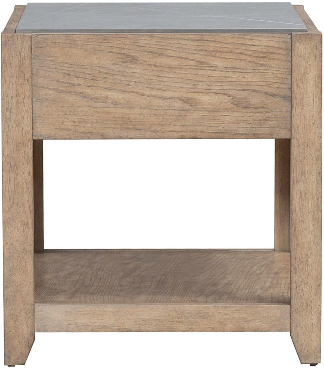 Liberty Furniture Millstone End Table with Unique Tile Top for Living Room - Nutmeg Oak Wood