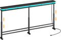YATINEY 70.9" Behind Couch Table with LED Lights, Narrow Console Table with Adjustable Height (27.6"-35.4"), 5.9" Wide Sofa Tables Narrow Long with USB-C Ports, Sofa Side Table, Black CT26UDBB