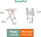 SUNNYFEEL Folding Camping Table - Lightweight Aluminum Portable Picnic Table for Cooking, Beach, Hiking, Travel, Fishing, BBQ, Indoor Outdoor Small Foldable Camp Tables