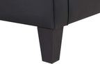 Faux Leather Accent Chair Set of 2, Mid Century Modern Living Room Chair, Upholstered Comfortable PU Leather Armchair for Bedroom, Office or Waiting Areas-Black