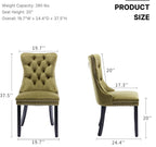 OVENTA Modern Tufted Upholstered Dining Chairs Set of 6, Olive Green Velvet Dining Room Chair with Solid Wood Legs, Sillas de Comedor, Kitchen Chairs (Olive Green, Velvet Set of 6)