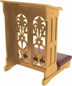 Solid Maple Folding Padded Kneeler, Oak, Sanctuary