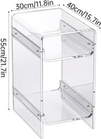 Clear Acrylic Side Table, Narrow Nightstand Bedside Table for Bedroom, Skinny Small End Table (Clear Wide, 11.8'' x 15.7'' x 21.7")