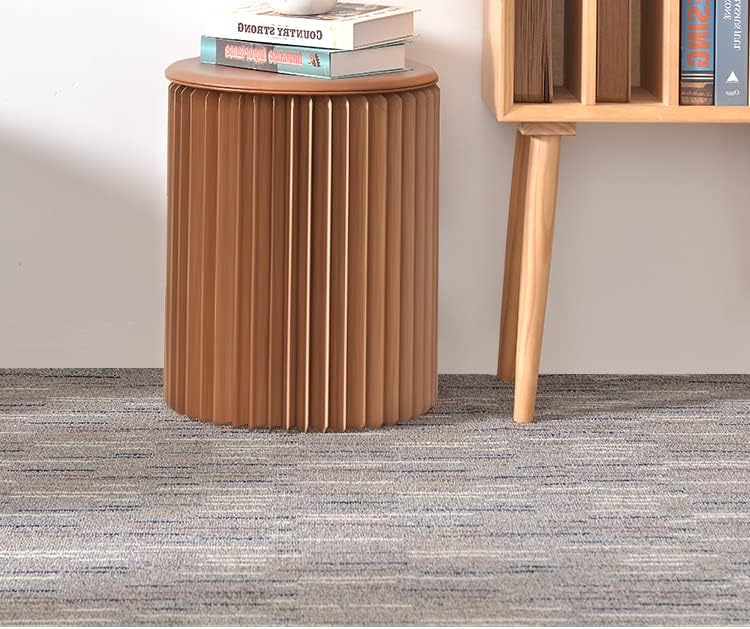 Brown Craft Paper Potable Stool - Folded Like A Book for Space Saving - Foot Stool Rest, Extra Seat for Living Room, Study, Bookstore, Cloth Store (13.75Inch)
