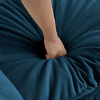 Chenille Ottoman Footrest for 2, 3, 4 Seater Sofa, Blue (Blue + Chenille-1)
