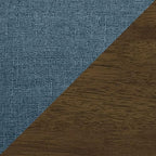 Lexicon Mid Century Modern Accent Chair with Solid Wood Frame in Walnut Finish, Upholstered Living Room Lounge Arm Chair, Thick and Comfy Innerspring Seat Cushion, Linen-Look Fabric, Blue | Upholstered Living Room Lounge Arm Chair, Thick and Comfy
