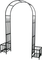 1. GO Steel Garden Arch with Plant Basket, 6'9" High x 3'9" Wide, Garden Arbor for Various Climbing Plant, Outdoor Garden Lawn Backyard