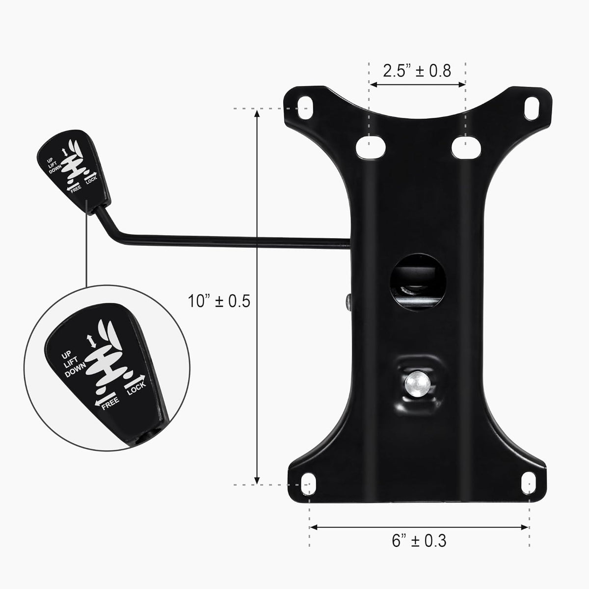 Frassie Gaming Chair Base Replacement Set with Plate Cylinder Wheels Black | Stur Nylon Frame Base, 5 Rubber Wheels Glide Silently & Protect Floors, Bottom Plate Mechanism with Install Screws