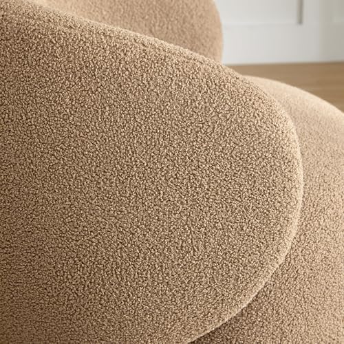 KISLOT Swivel Barrel Accent Chair, Boucle Fabric, Sand, 2-Pack | Modern Style, Upholstered, for Living Room/Bedroom/Waiting Room