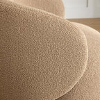KISLOT Swivel Barrel Accent Chair, Boucle Fabric, Sand, 2-Pack | Modern Style, Upholstered, for Living Room/Bedroom/Waiting Room