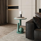 Side Table Round, Modern Accent End Table, Small Drink Table for Small Spaces, Gold