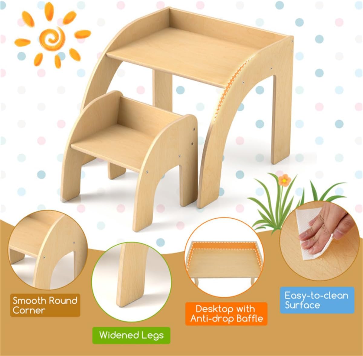 Kids Furniture Set: Table & Chair for Multiple Activities Suitable for 3+ Years Old